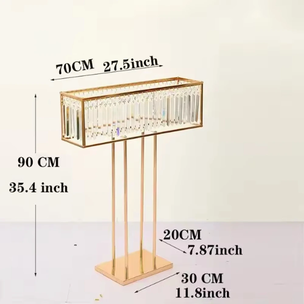 

10pcs)100cm Gold/sliver/white/black Tall Flower Arch Stand with acrylic Chandelier Candelabra for Wedding Table Decoration