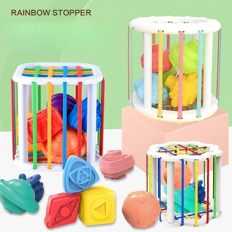 Rainbow Cecele Toddler Fine Motor Grip Training Baby Montessori Early Education Toys