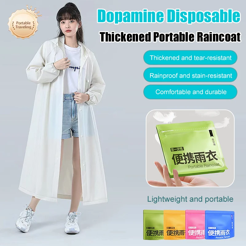 Dopamine disposable thickened portable raincoat outdoor adult long full body mountaineering raincoat