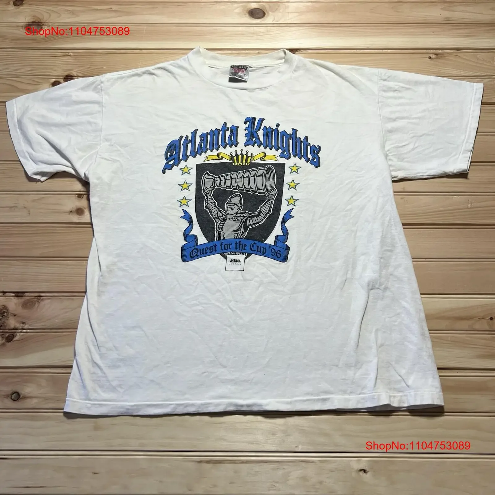 Vintage 1996 Atlanta Knights Hockey Quest For The Cup camiseta tamaño XL vintage lavado transpirable suave streetwear moda Unisex