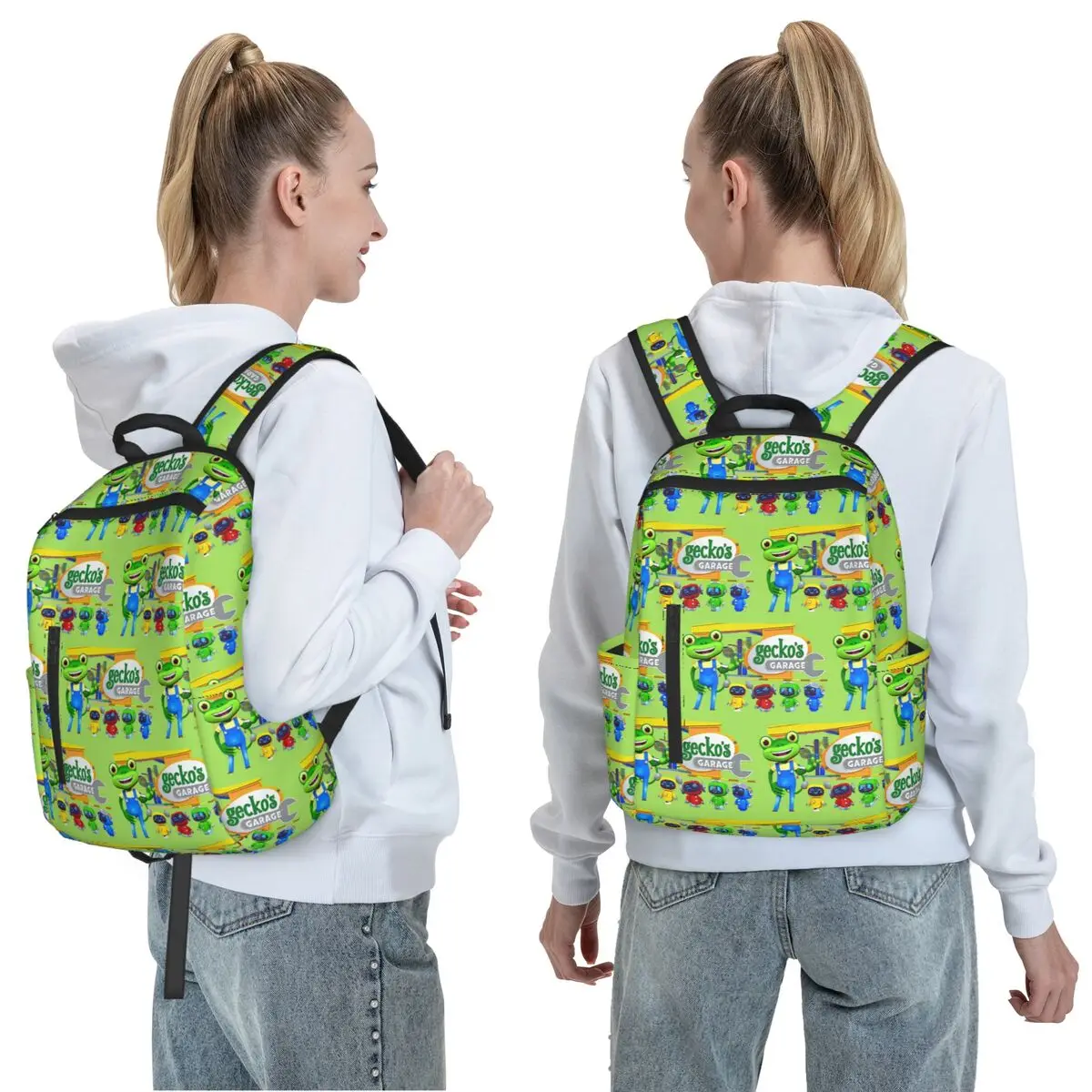 Geckos Garage Kids Backpack Daypack Large Capacity Children BookBag School Bag Shoulder Bags for Men Women