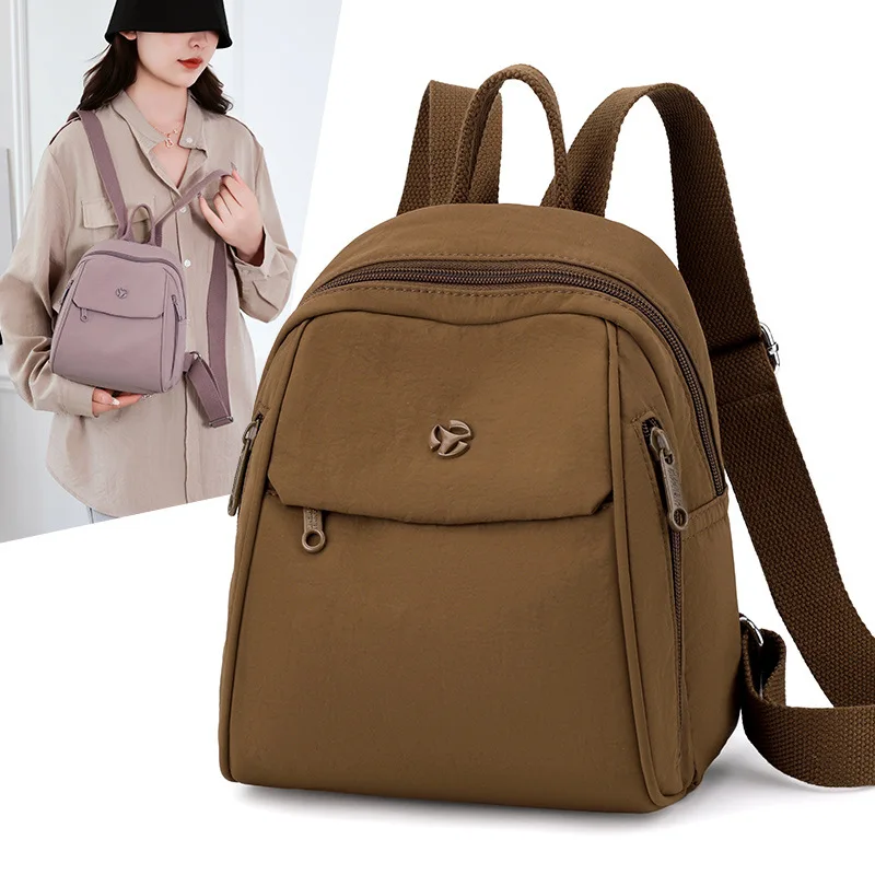 New Oxford Cloth Women's Backpack Lightweight Simple Backpack Fashion Travel Small Backpack Middle-aged Casual Mummy Bag