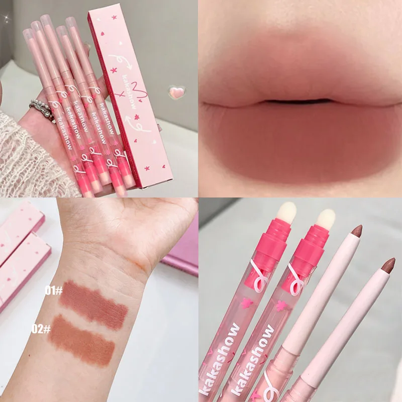 Naakt Rode Lip Liner Potlood Waterdicht Blijvende Contouren 3D Lippen Lippenstift Glad Hydraterende non-stick Cups Lipliner Make-Up Pen