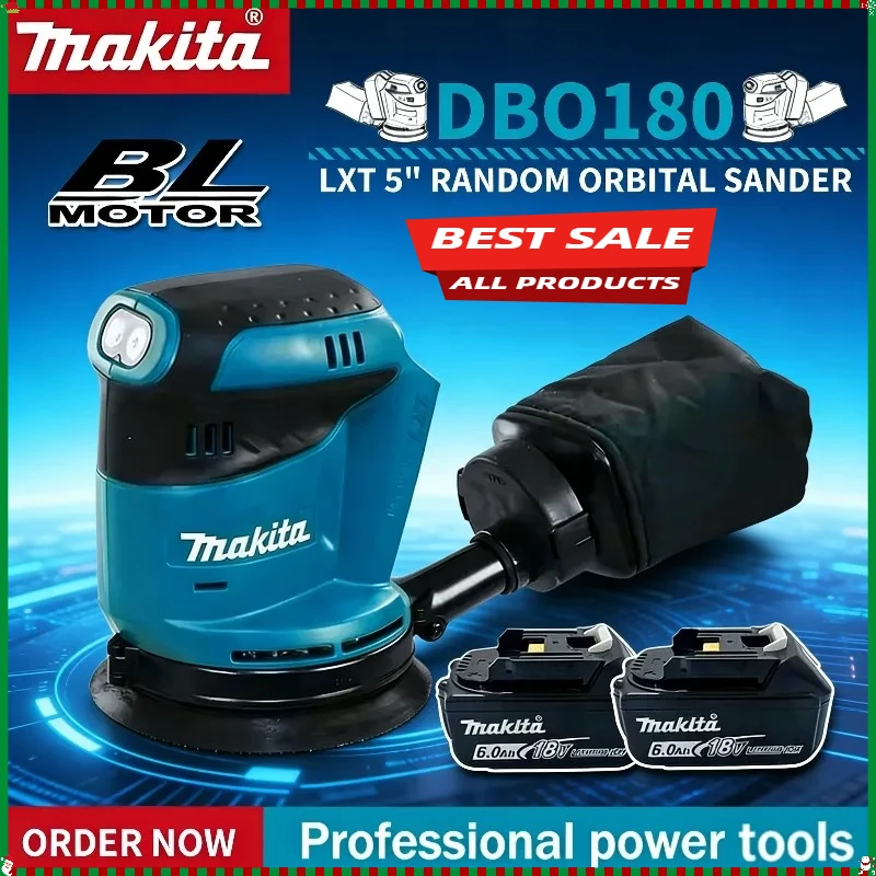 

Бесщеточная эксцентриковая шлифовальная машина Makita DBO180Z, аккумуляторная, для обработки дерева, шлифовки и полировки, без аккумулятора и зарядного устройства, Makita