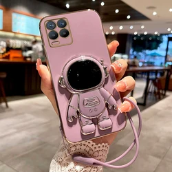 Astronaut Strap Phone Holder Case For Oppo Realme 8 Pro 5 5i 6i 8i 9 10 C21 C21Y C11 2021 C25Y GT Master C33 C35 C55 Pro Cover