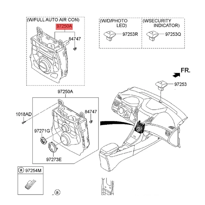 For Hyundai Elantra MD 2012-2017 Auto Air Conditioning Heater Controller Knob Switch Panel 97250-4V600 972504V600GU