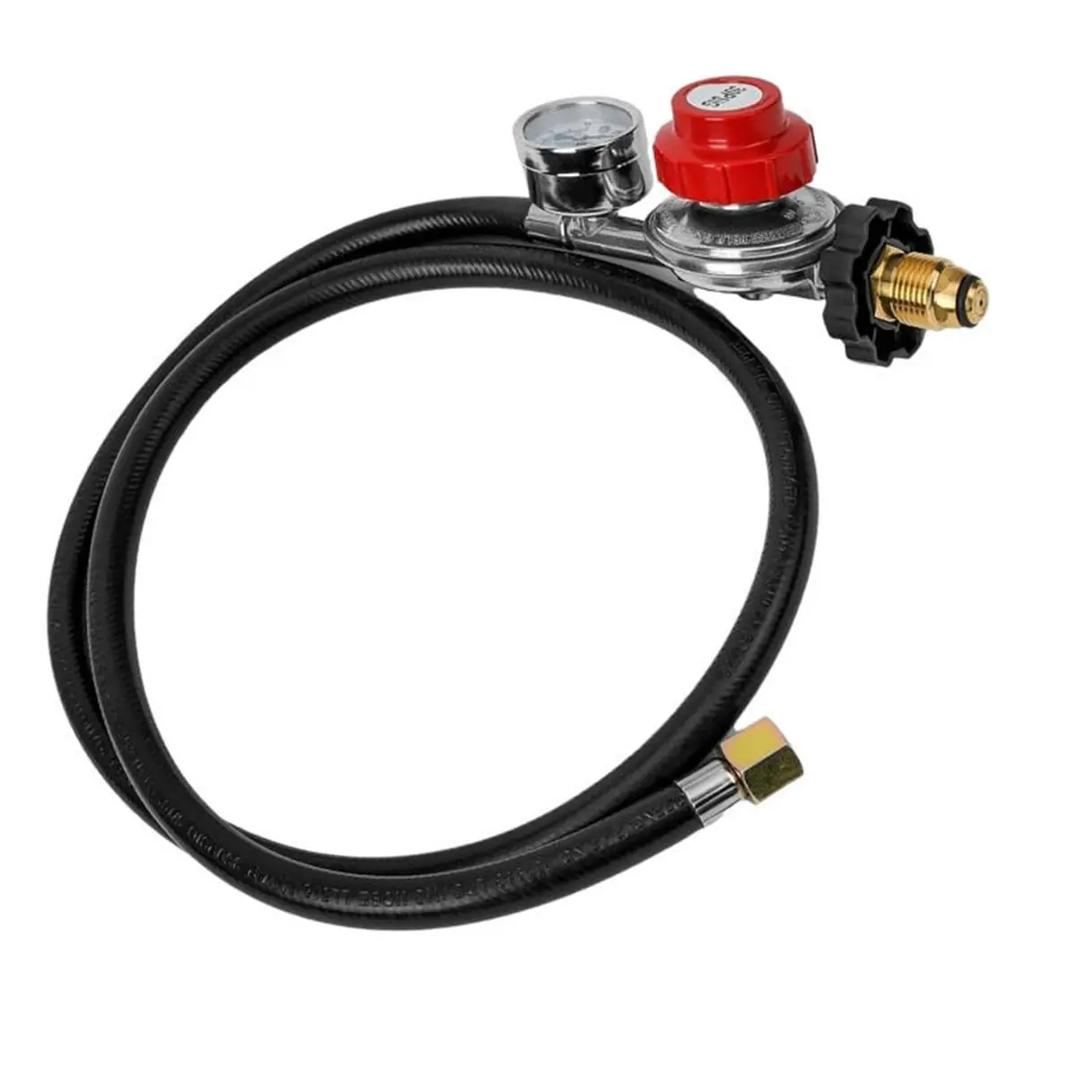 4 Ft High Pressure Gas Regulator 30PSI Gauge Pol Connector for Gas Tank Heaters Gas Indicator with Gauge