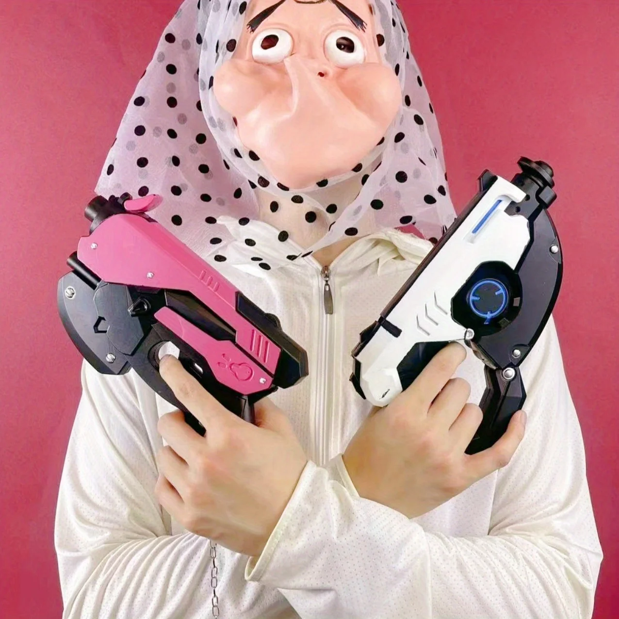 Pistola de PU de 10 pulgadas D.Va, arma de cosplay de anime Hana Song de Overwatch, pistola de goma D.Va de tamaño real, katana, juguete periférico de juego, regalo