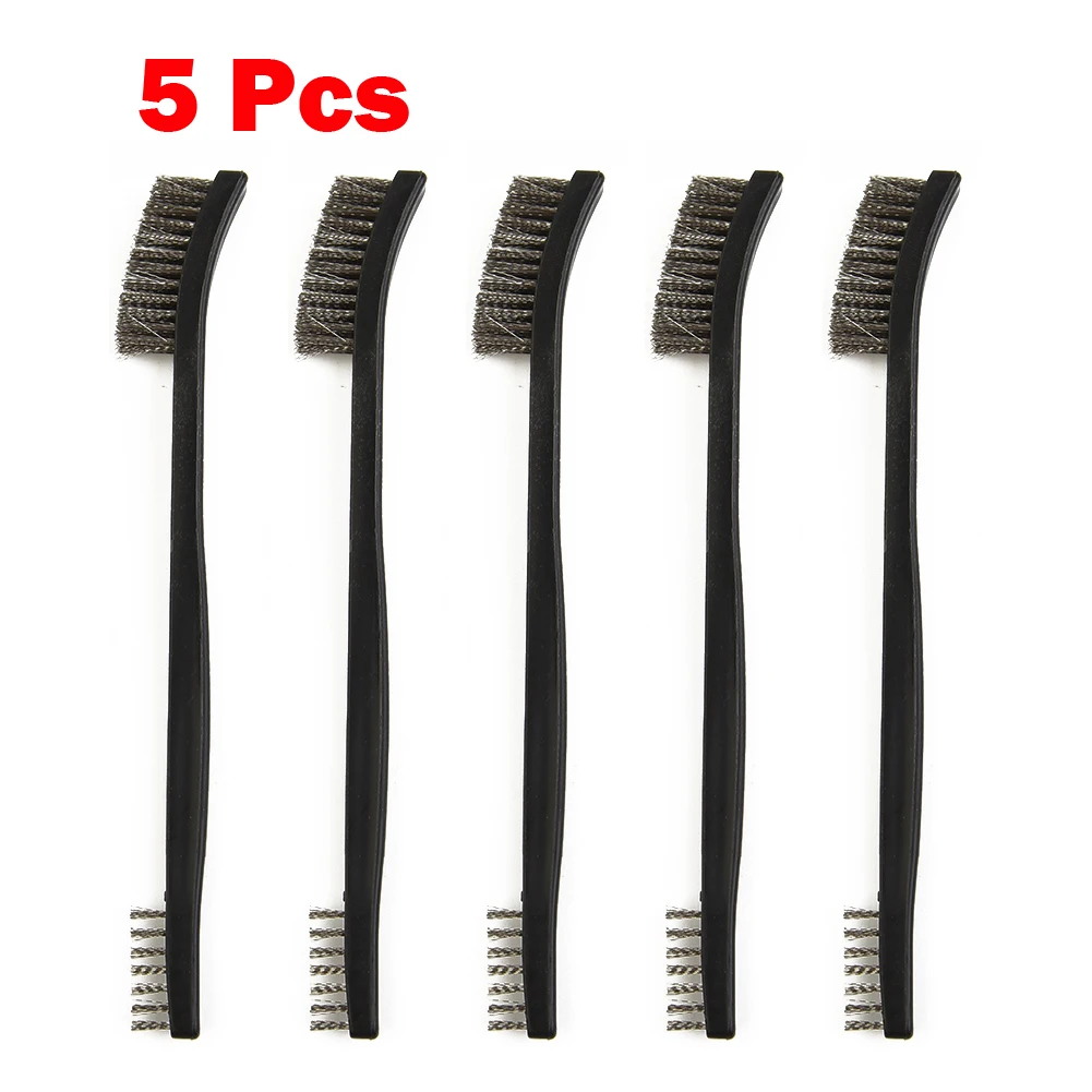 Imagem -02 - Duplo Cabeça Escova de Arame de Aço Nylon Latão Escovas de Limpeza de Arame Industrial Metal Ferrugem Polimento Ferramentas de Burring 175 mm Pcs