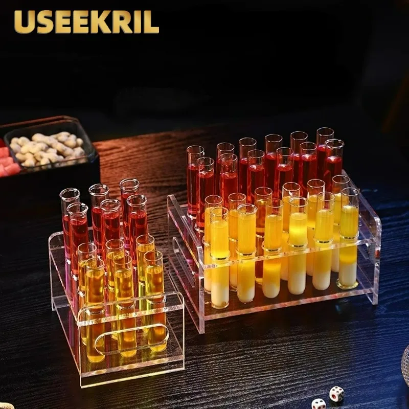 Bar Glass Test Tubes,Test Tube Glass Cup Set,Creative Tube Glass Cups,Cocktail Tube Cups With Holder,Bar Tools