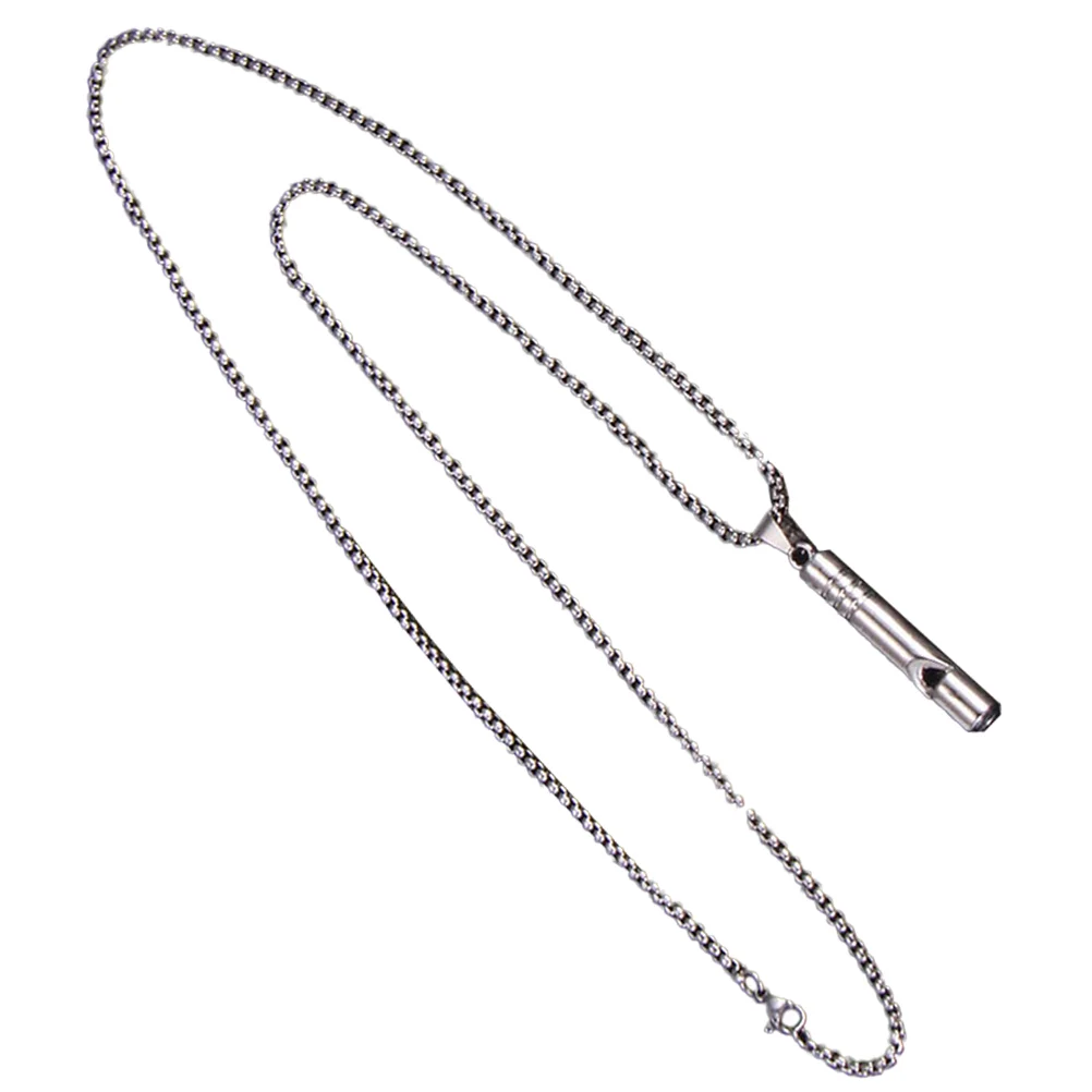 

Whistle Necklace Men Aldult Hiking Safety Whistles for Women Loud Alloy Camping Miss Metal