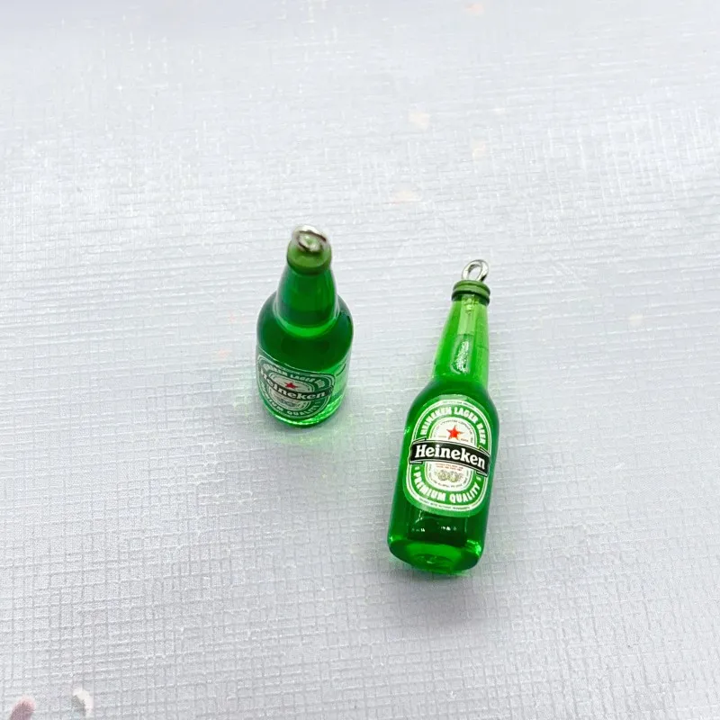 10pcs/lot 10*39mm Beer Bottle Resin Charms Bevarages Charms for Earrings Necklace Jewelry Making Supplies Diy Keychain Findings