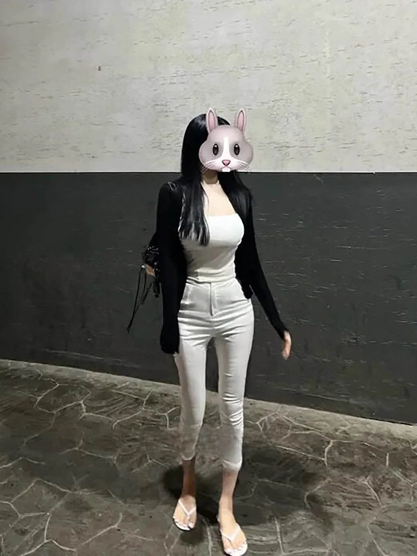 High Waist Commuter Casual Pants Women's Korean Style Side Slit Seven-Foot Tight Fit Slimming Versatile Cotton Stretch Denim