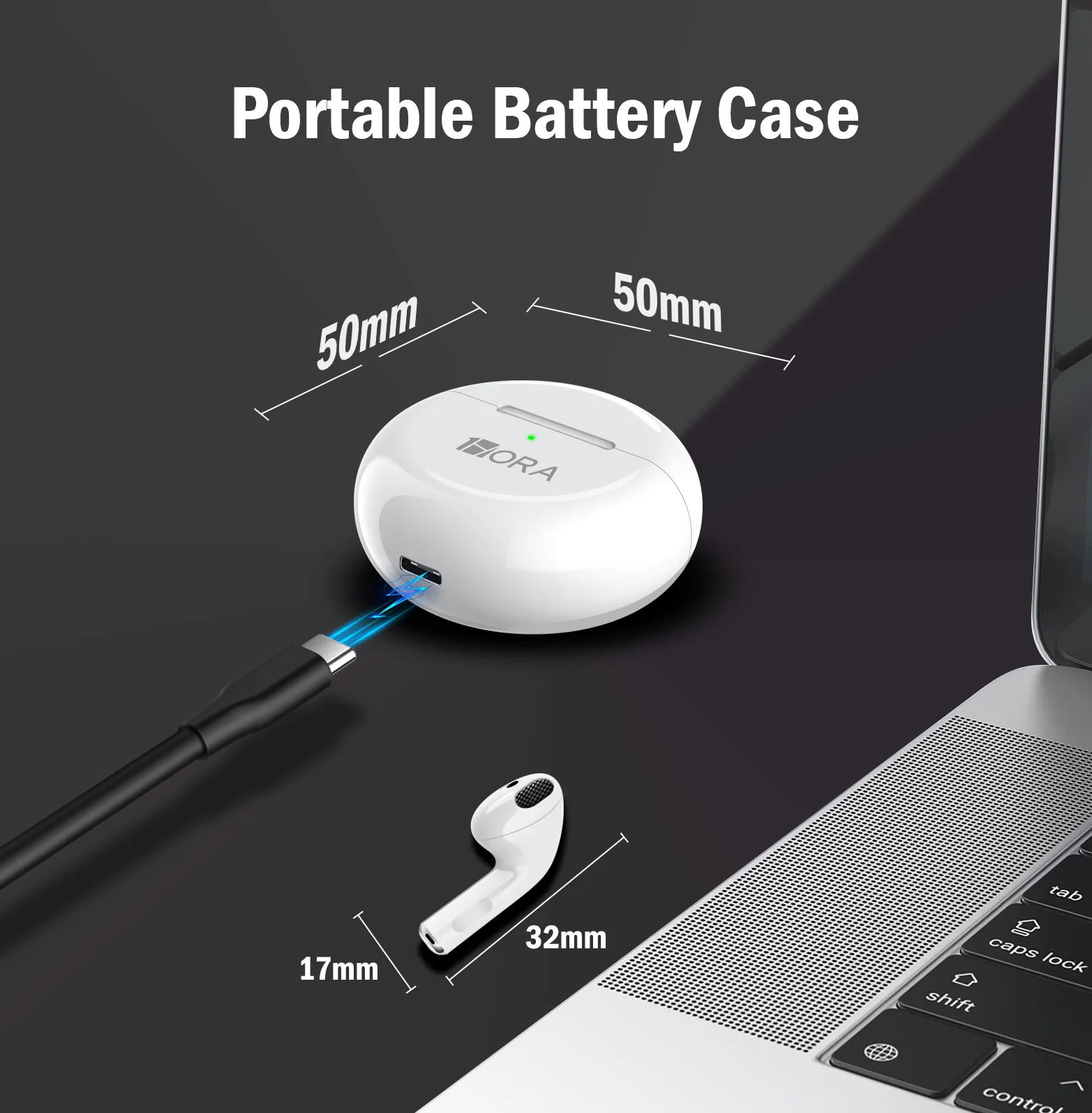 1HORA سماعة بلوتوث لاسلكية AUT119 سماعات تحكم ذكية باللمس عمر بطارية طويل الأمد يدعم Android ISO