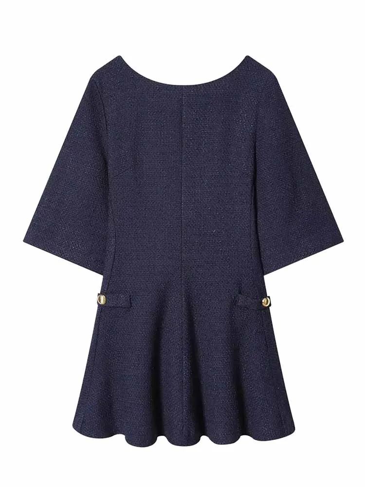 HH nouvelle femme été tendance mode col en V sans manches à pois motif décoration fronde robe courte femme douce robe Sexy