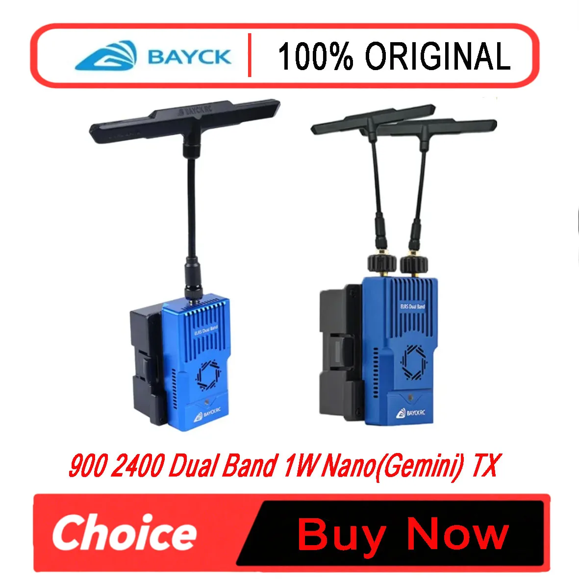 BAYCKRC ELRS Dual Band Nano TX Module 900MHz 2400MHz 1W Gemini ExpressLRS Transmitter for FPV Drone Radio Controller
