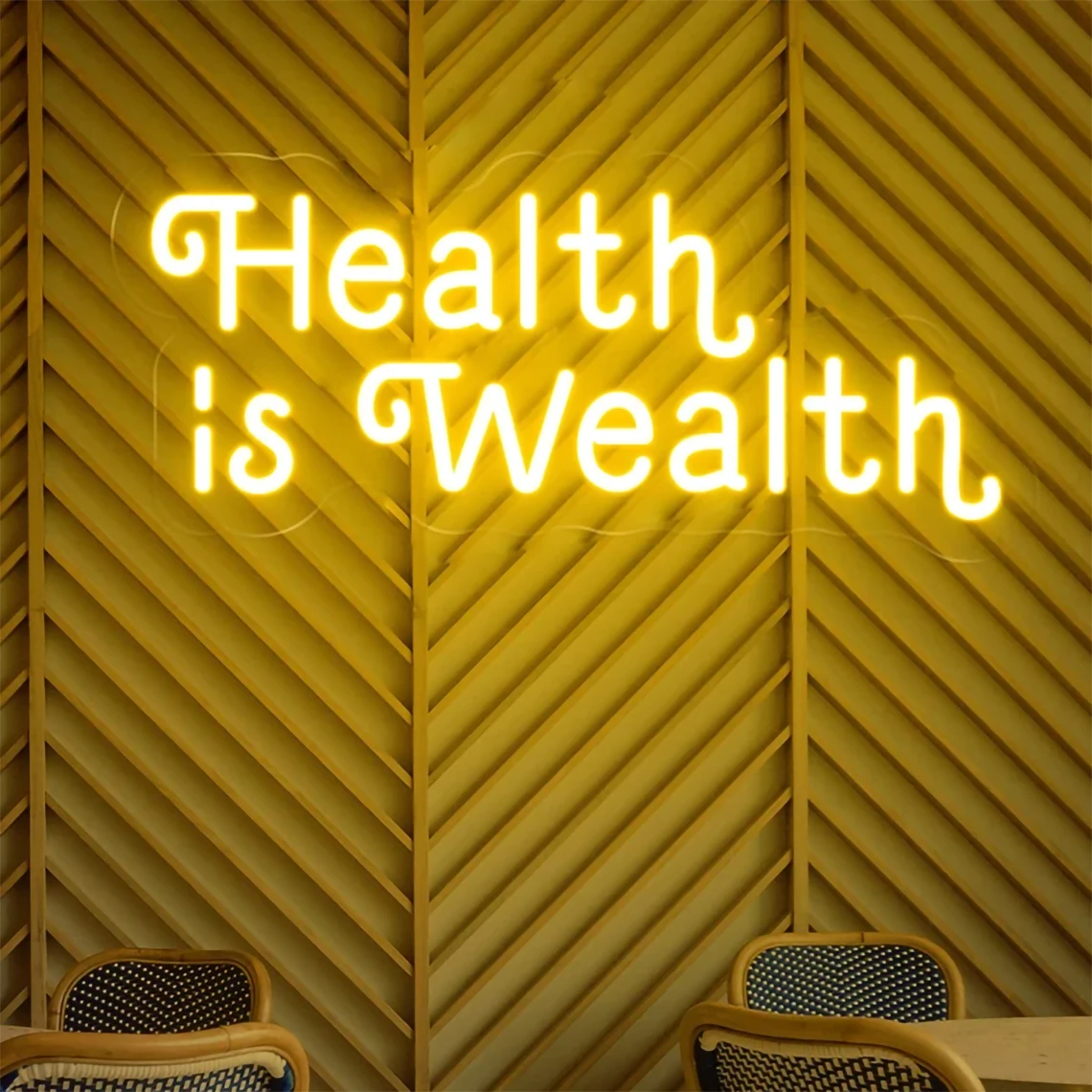 Health is Wealth Neon Sign Health Shop Decor Fitness Club Art Decor Gym Wall Decor Inspirational Quote Sign Home Wall Decor