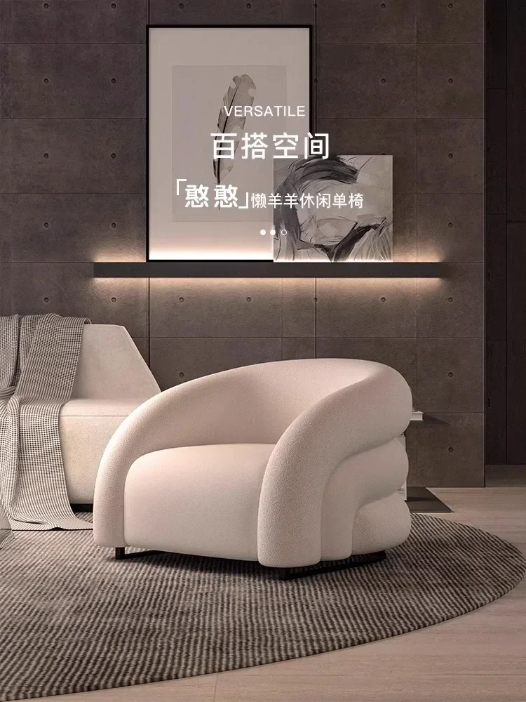 كرسي أريكة كسول فاخر خفيف لغرفة المعيشة شقة صغيرة كرسي استقبال ترفيهي إبداعي شرفة غرفة نوم أريكة واحدة إنترنت #6
