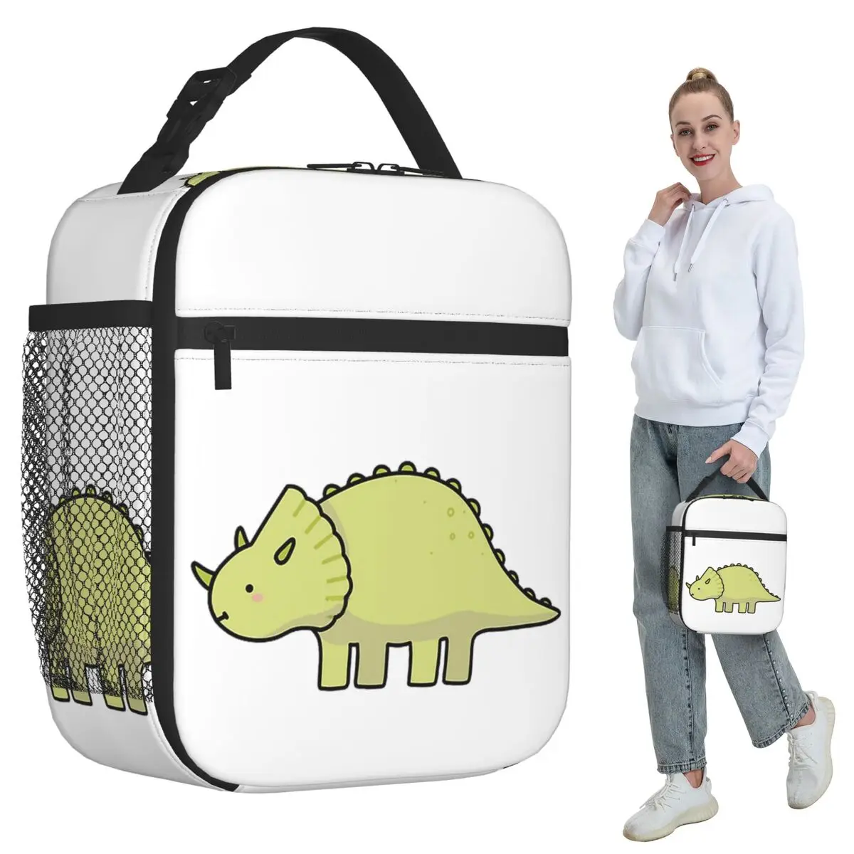 

Изолированная сумка для обеда Little Dino Triceratops с динозавром для детей, школьный холодильник, термосумка для еды, герметичная коробка для завтрака, контейнер