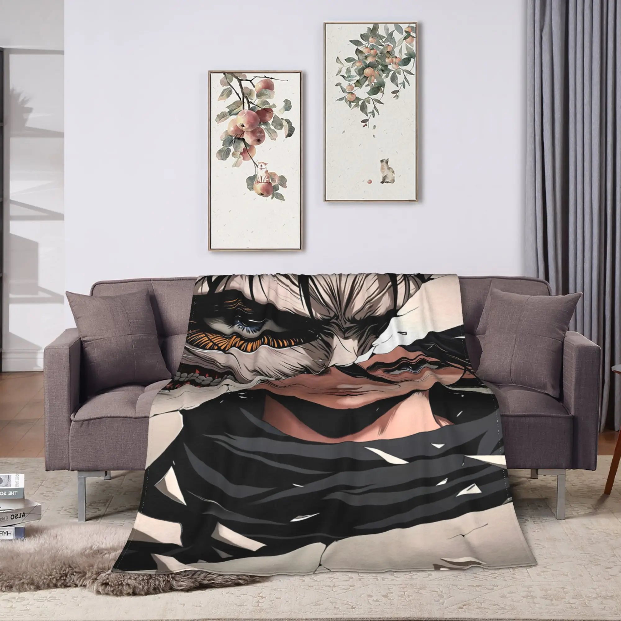 Attacks On Titans Anime Blanket Quality Soft  Throw Blanket Winter Camping Bedroom Funny Bedspread
