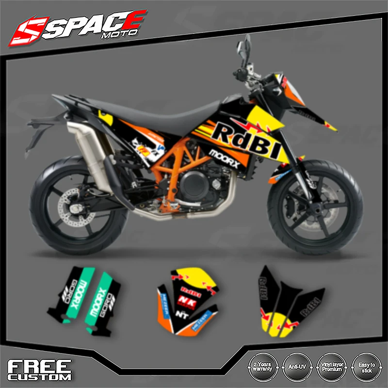 

SPACE Custom Motorcycle Graphics For KTM 2007 2008 2009 2010 2011 SMR 690 R Decal Stickers Kits 007