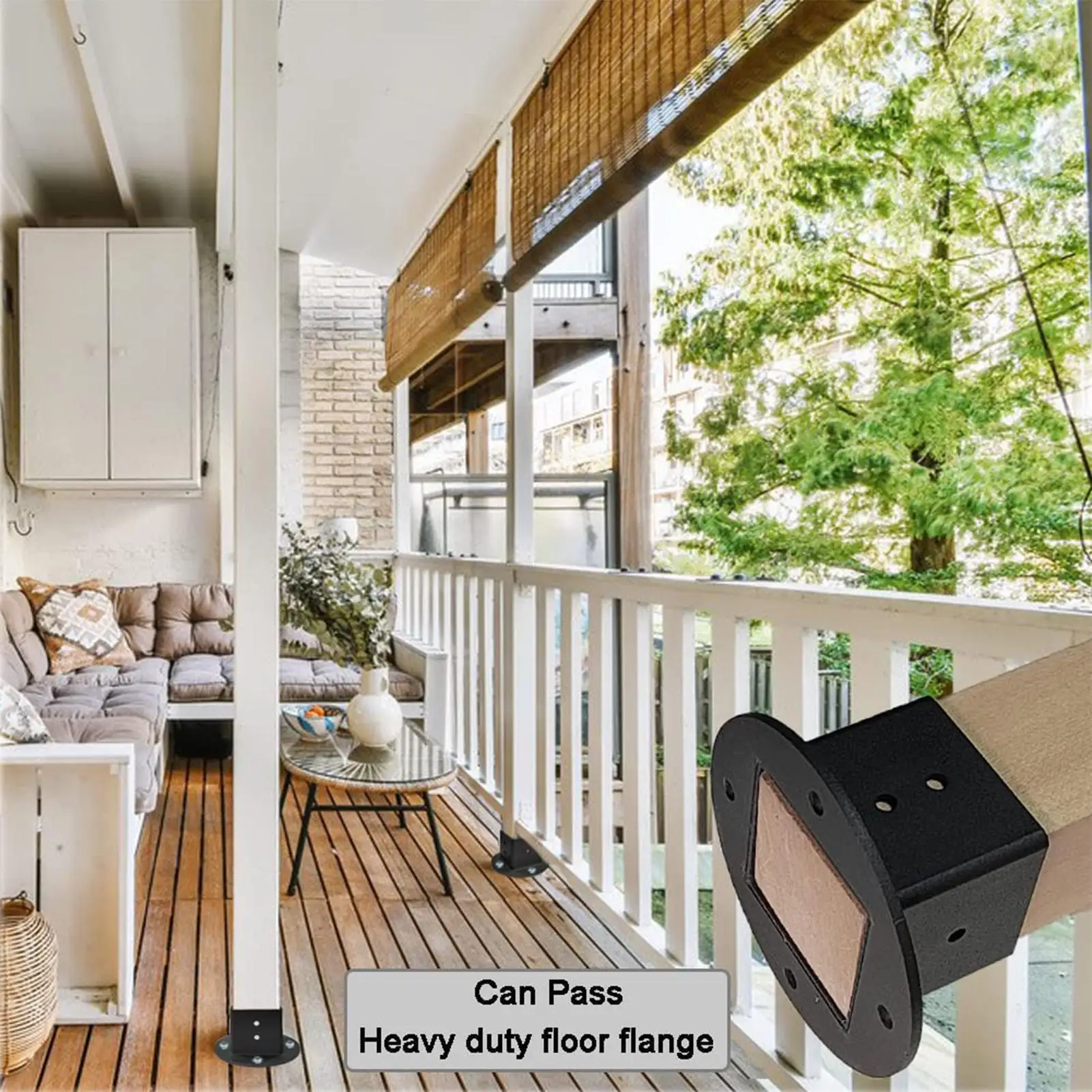 Post Base Bracket Square Heavy Duty 2 Pieces Steel Deck Post Base For Pergola Deck Railing Mailbox Table Leg Patio Fence