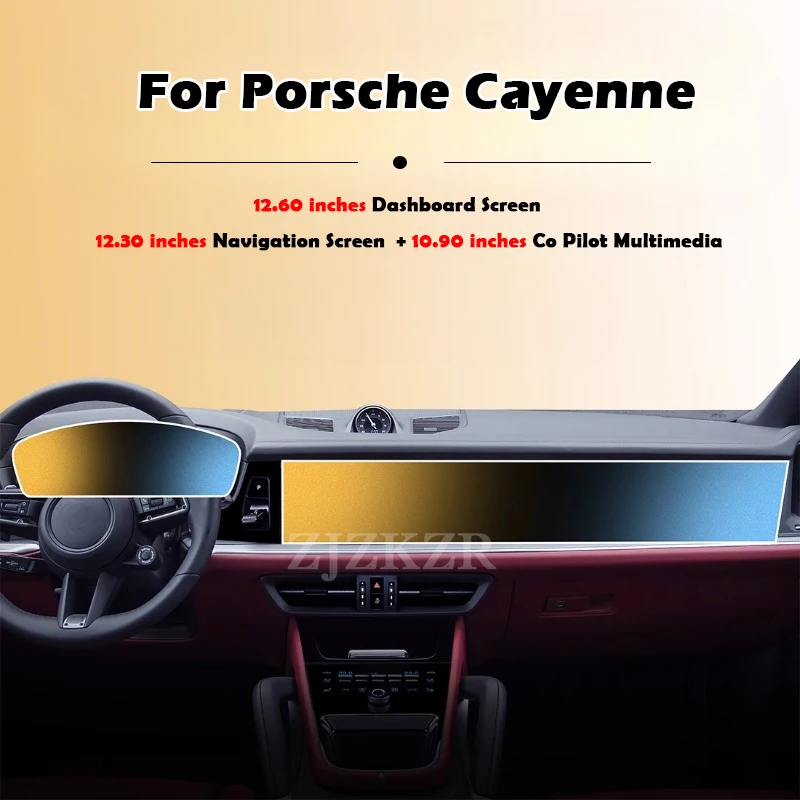 For Porsche Cayenne 2024 2025 2026 Tempered Glass Screen Protector Film Car Infotainment Radio LCD GPS Navigation Protector
