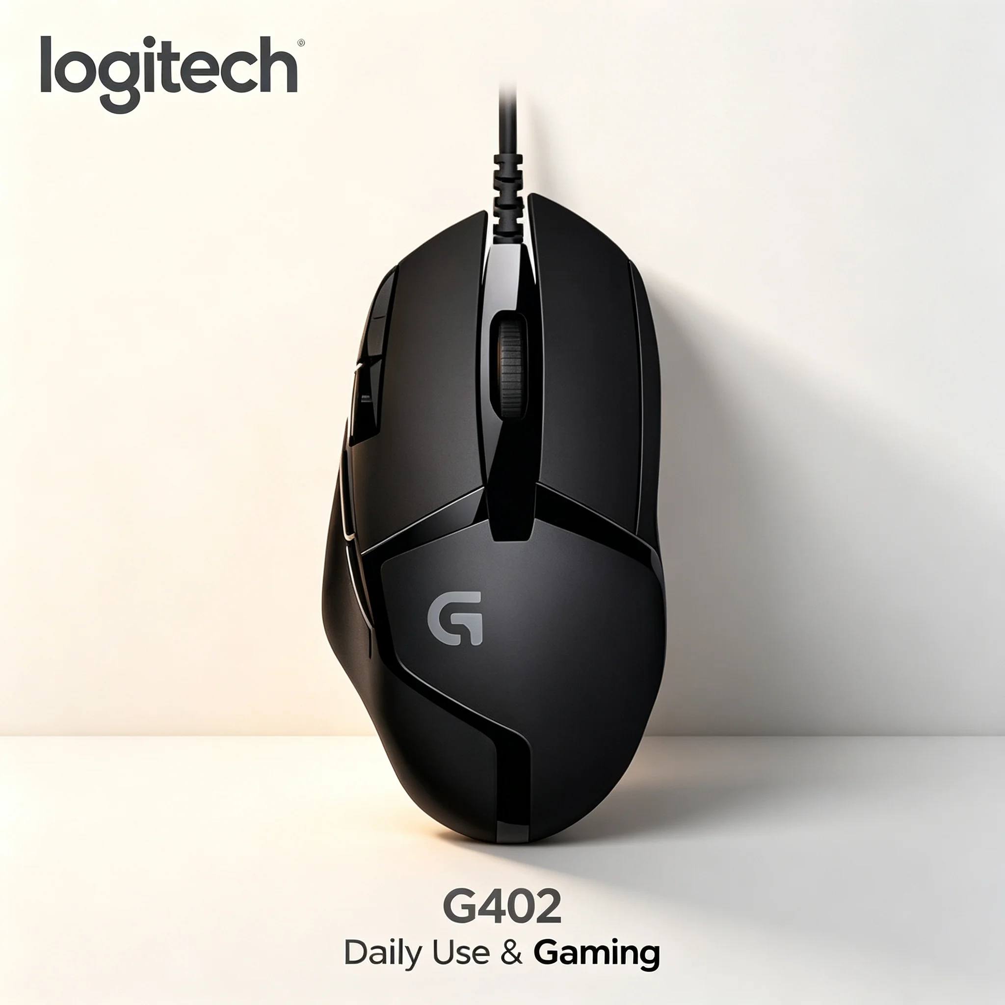 Logitech G402 Hyperion Fury Wired Gaming Mouse, 4000DPI 8 Programmable Buttons Ergonomic USB Gaming Mice for Desktop Laptop PC C