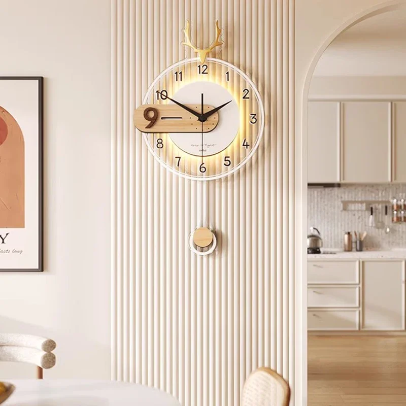 Nordic Minimalist Wall Clocks Restaurant Interior Design Aesthetic Wall Watch Art Mural Luxury Horloge Murale Home Decoration