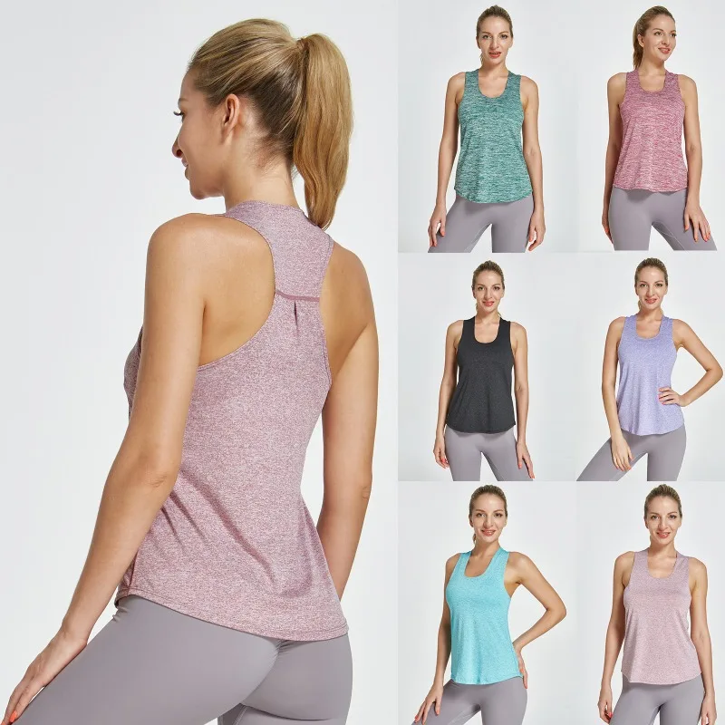 Women's Quick Dry Athletic Tank Top Summer Cold Shoulder U Neck Cross Front Yoga Cover Up Gym Wear Training Fitness Sleeveless