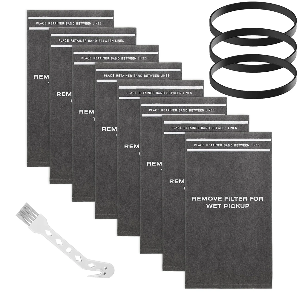

Pack of 8 Compatible Dust Filter Bags for Craftsman For Shop Vacs Includes 3 Holding Bands and a Cleaning Brush