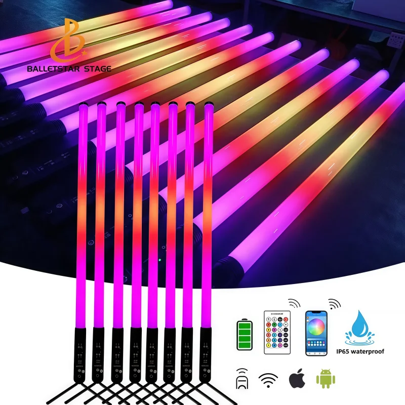 WiFi App Control Battery Powered 360 Degree RGBWA 5in1 Pixel LED Bar Light Stage Lighting Equipment