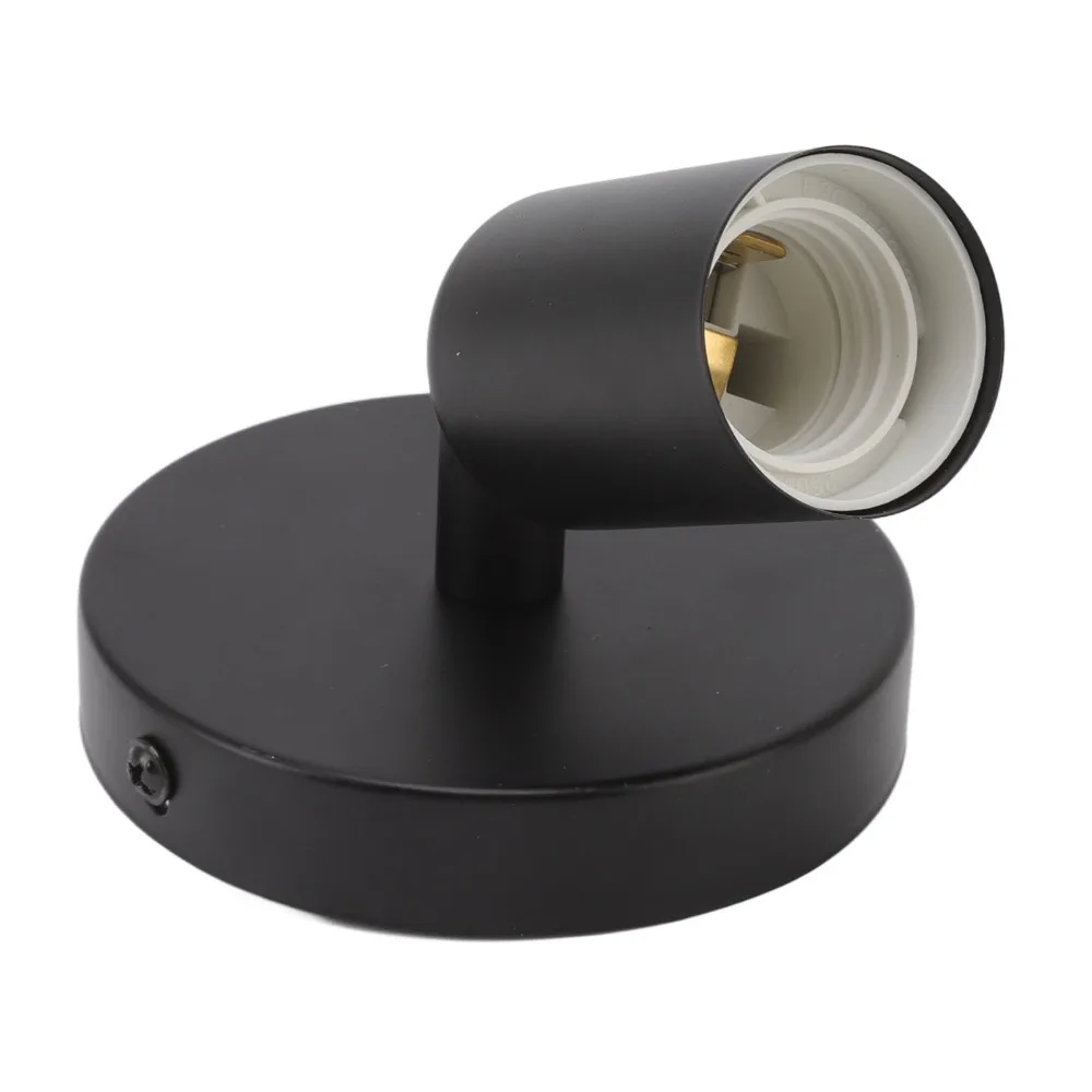 Durable Iron Wall Lamp Holder 85-265V E26E27 Lamp Base 180 Degree Light Bulb Holder Socket Living Room