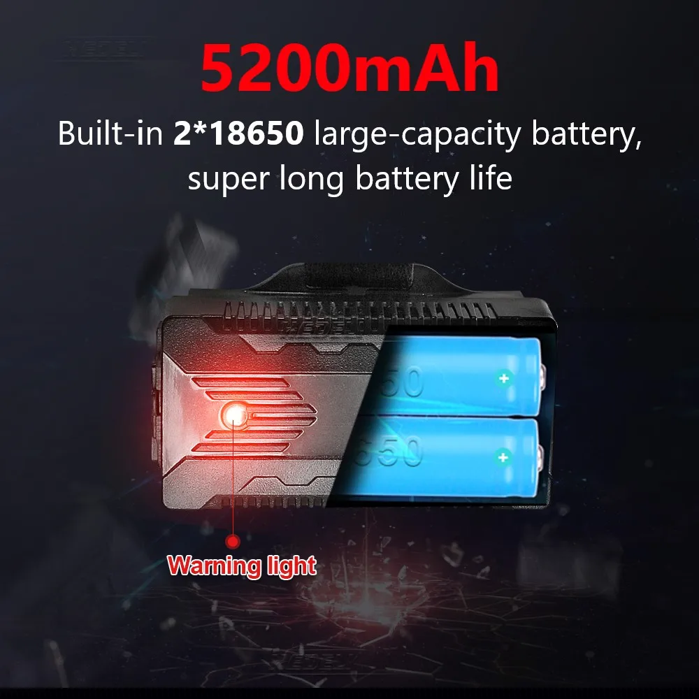 New Powerful LED Sensor Headlamp Rechargeable USB Head Flashlight High Power Long Range Outdoor Head Torch Fishing Head Lantern