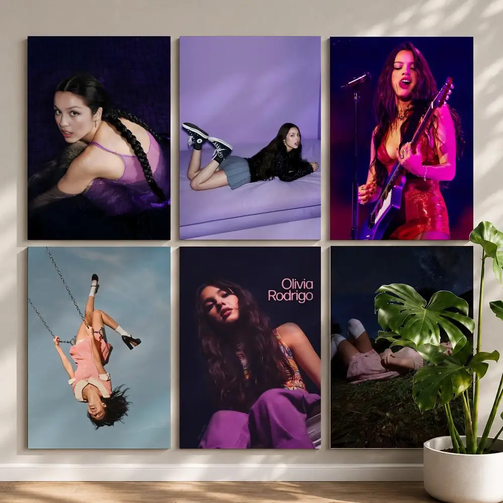 Singer O-Olivia R-Rodrigo Poster Wall Art Poster Sticker For Living Room Bar Bedroom Home Decoration