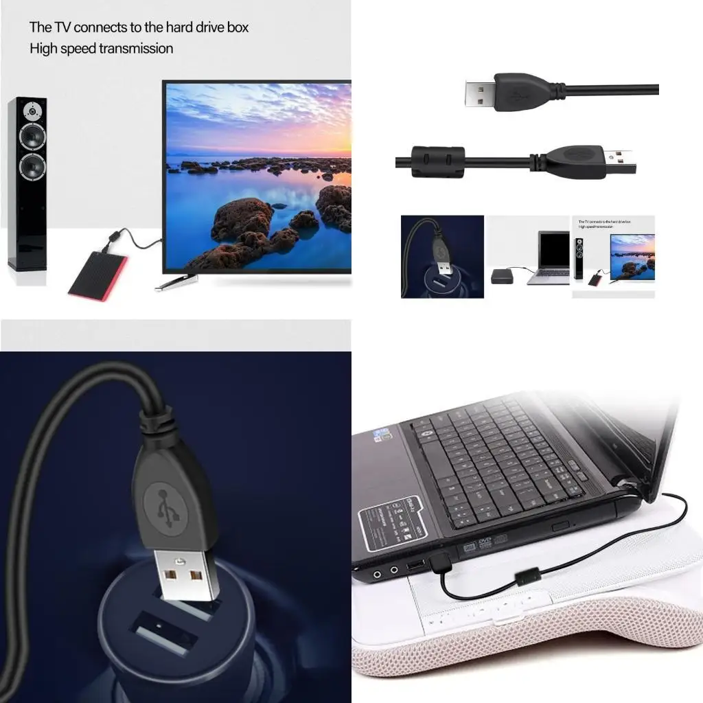 

31BA USB A to USB A Extension Cable Line 480Mbps Fast Speed Data Transfer and Charging for Laptops Coolers Mobile Hard Drive