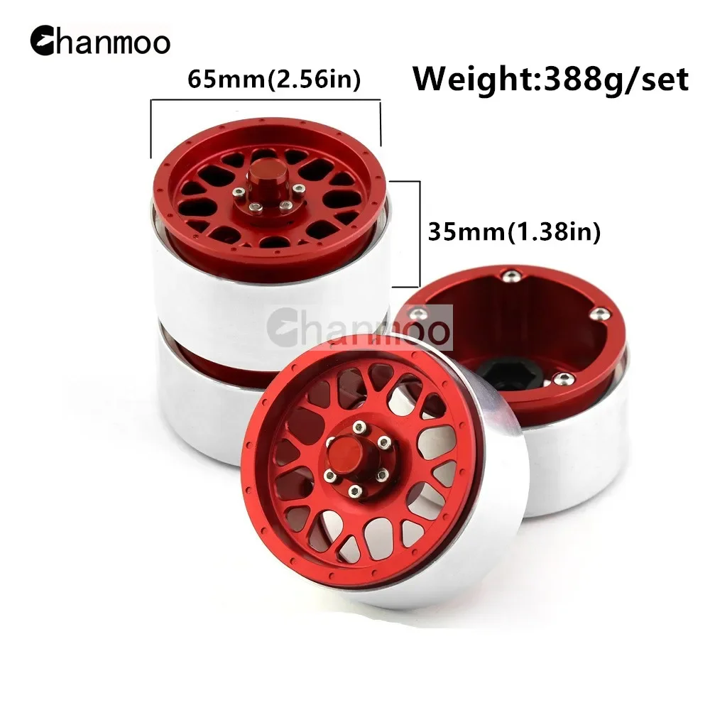 

2.2inch Metal Beadlock Wheel Rims 65mm Wheels Hub for 1/10 RC Crawler Car Axial SCX10 RR10 Wraith 90048 Traxxas TRX4 TRX6 Parts