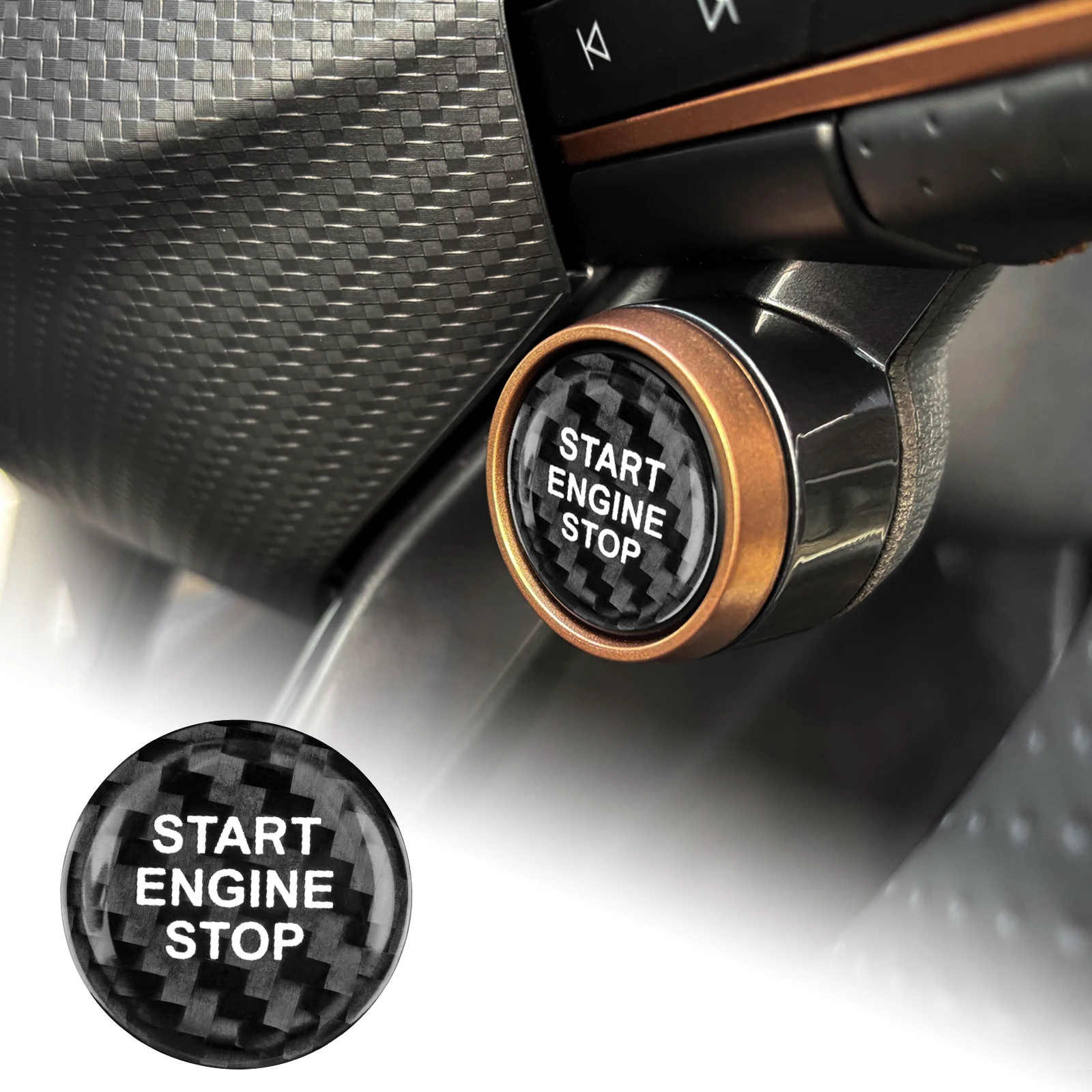 Echte Trockene Hartkohlefaser-Verkleidung für Cupra Formentor/Cupra Ateca/Seat Leon 2021-2026 Seat Arona/Seat Ibiza 2022-2026 Cupra Terramar 2025-2026 Auto Motor Start-Stopp-Abdeckung