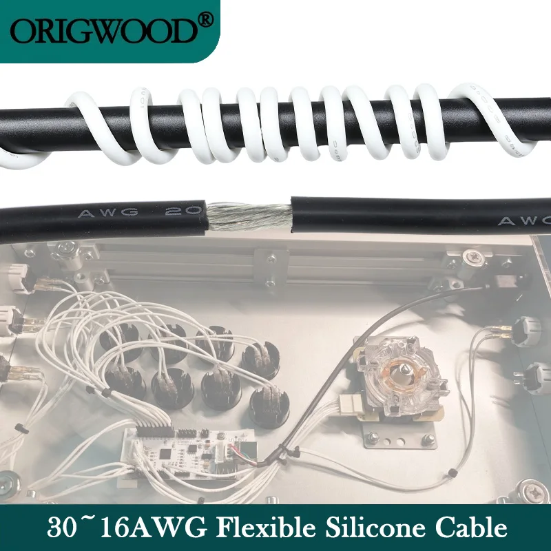 6 Colors 30~16 AWG Flexible Silicone Cable 5/10m aviation model wire new energy electronic wire high temperature resistant wire