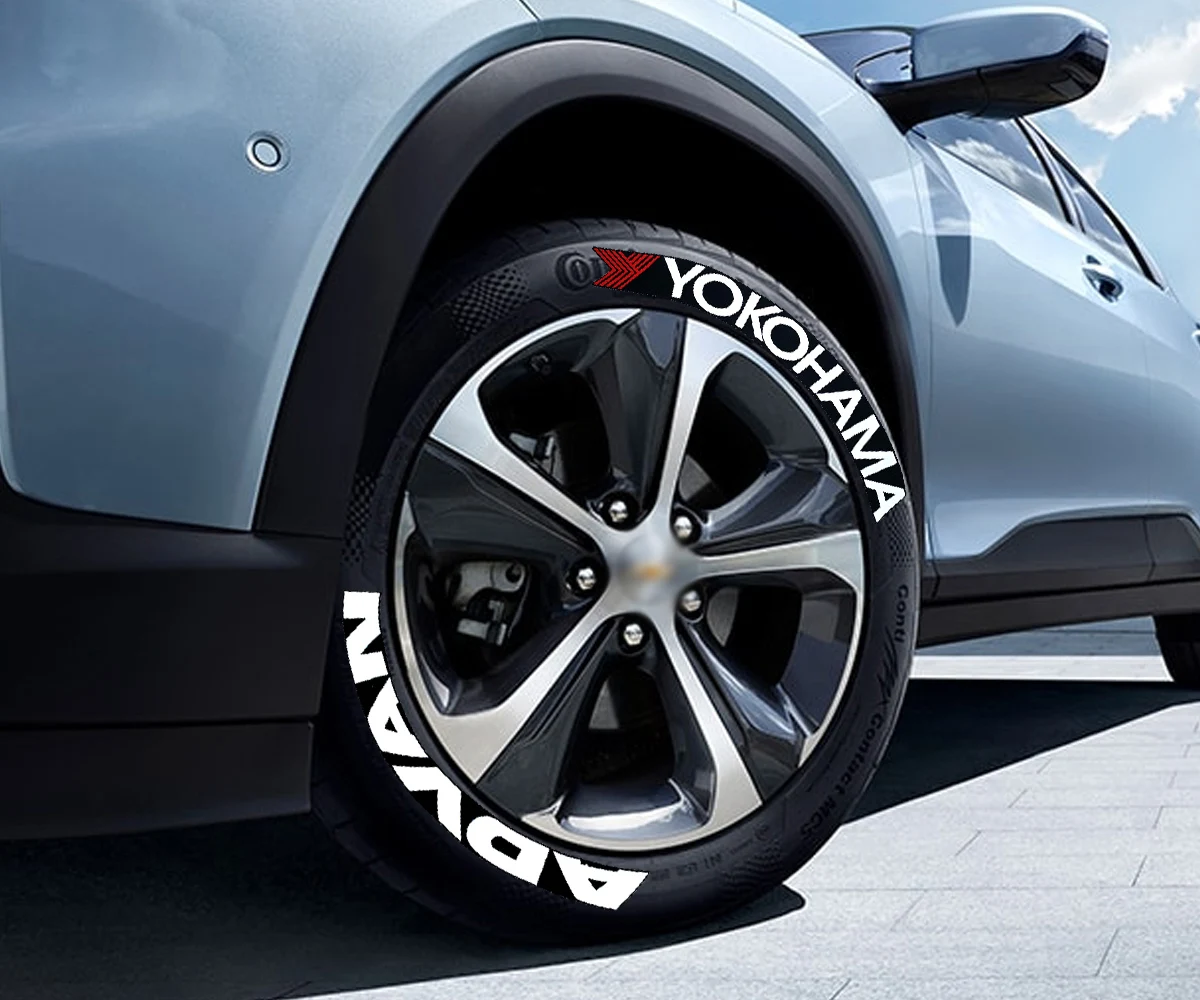

Permanent Car Tire Wheels Stickers Car Tuning Universal 3D PVC Conjoined Tire Letter Stickers Car Stickers Tyre Decorations