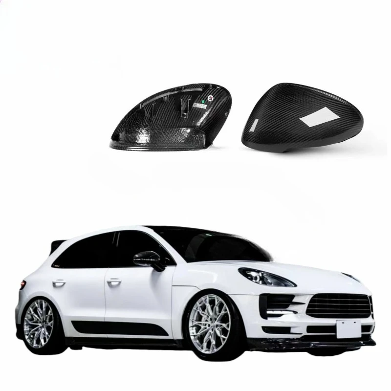 

Real Carbon Fiber Car Side Rearview Mirror Cover Trim for Macan 2023 Exterior Side Wing Rear Mirror Housing Caps Shell