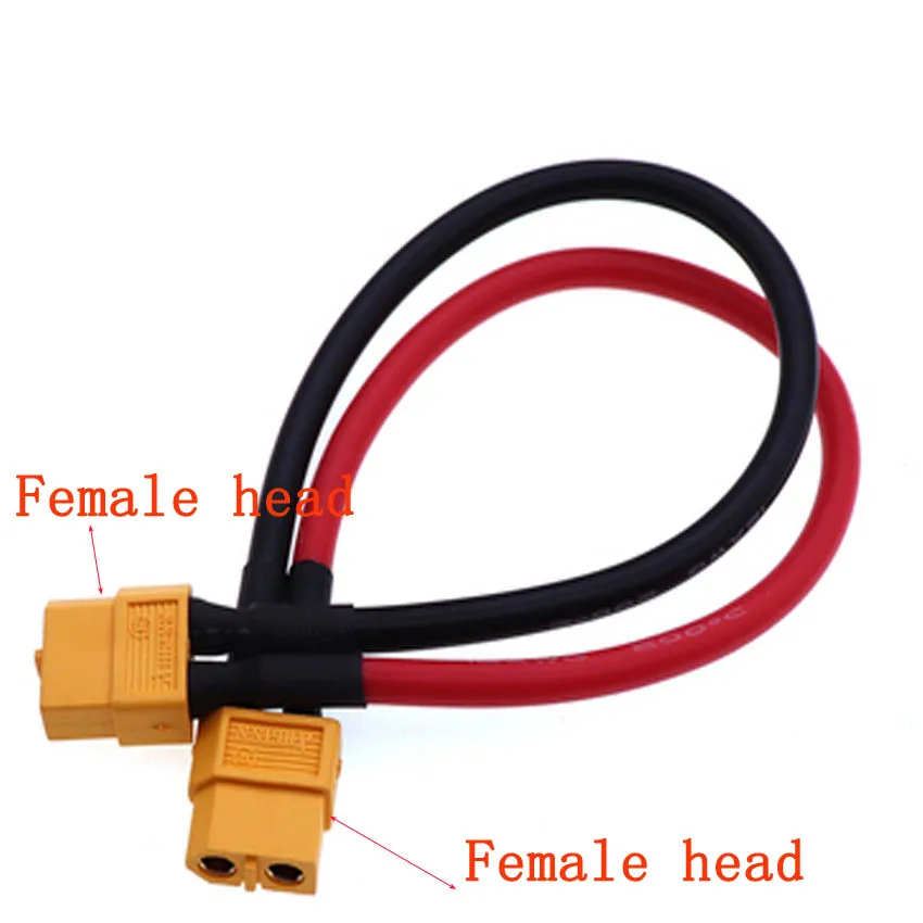 XT60 male female conversion plug connection cable 12AWG 30A, with silicone extension cable battery connector to 10/20/50/100CM