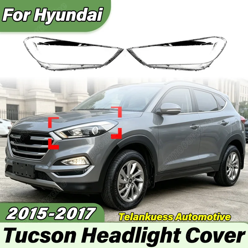 

For Hyundai Tucson 2015 2016 2017 Automobile Front Lampshade Housing Sports Racing Transparent Lampshade Body Modification Kit
