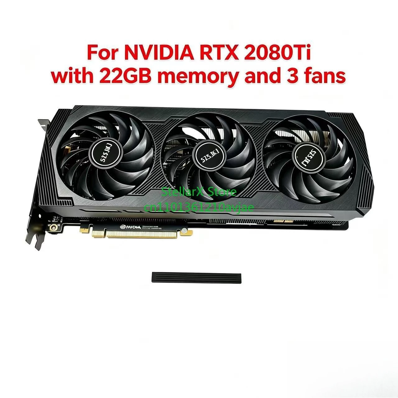 For NVIDIA RTX2080Ti 22G GDDR6 three fan graphics card 352bit large memory AI learning rendering game independent graphics card