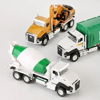 Çocuğun Mühendislik Araç Oyuncaklar Geri Çekilebilir Alaşım Lokomotif Sanitasyon Araba Karıştırma Araba Ekskavatör çocuk Oyuncak Hediye B177