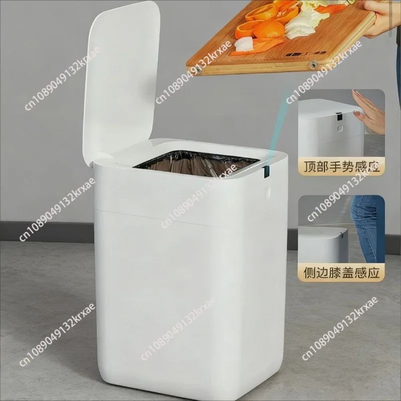 Smart trash can, fully automatic packing and bag change, kitchen automatic adsorption induction trash can