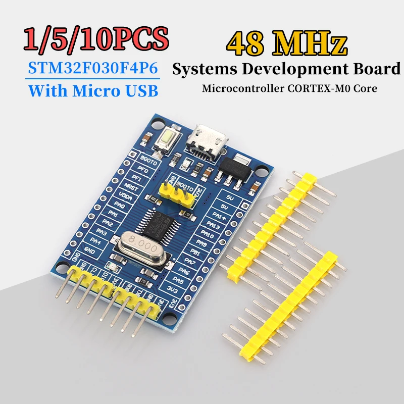 1/5/10PCS 48MHz STM32F030F4P6 Small Systems Development Board CORTEX-M0 Core 32bit Mini System Development Panels With MicroUSB