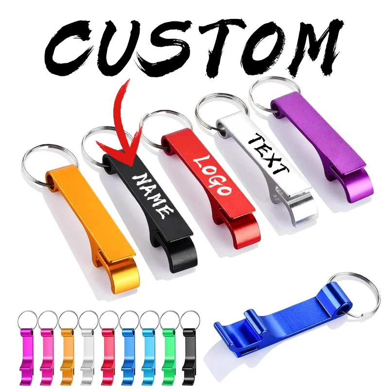 10-100PCS Porte-clés personnalisé, ouvre-bouteille personnalisé, mini décapsuleur, accessoires de cuisine et de bar, cadeau