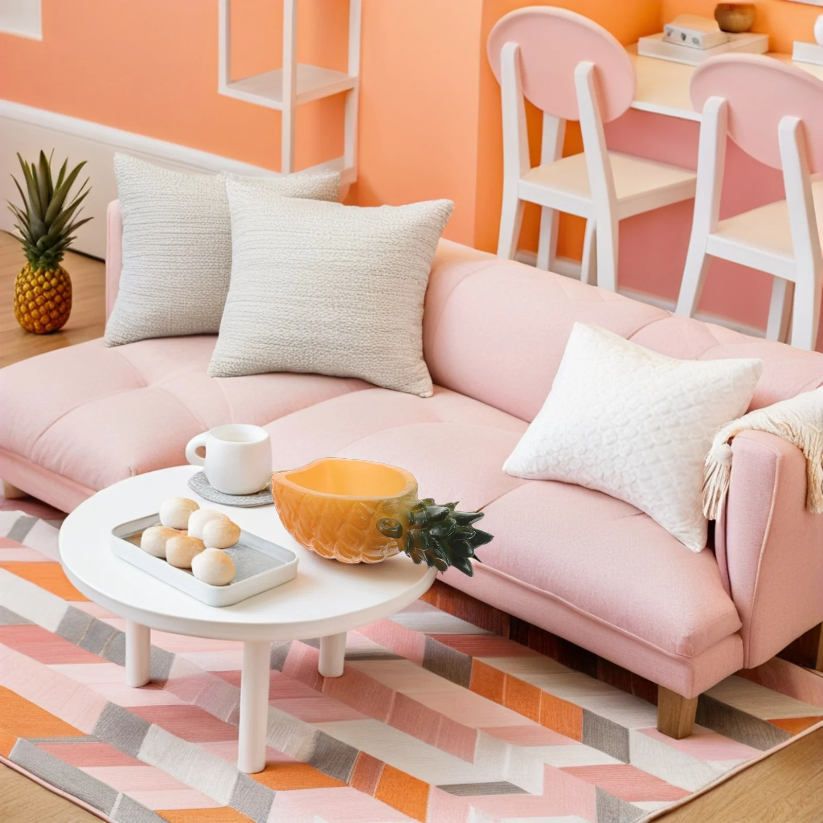 6 個ミニチュアパイナップルボウルリアルなデザインごっこ遊びキッチンフルーツの形ミニチュアキッチンアクセサリー小さなボウル