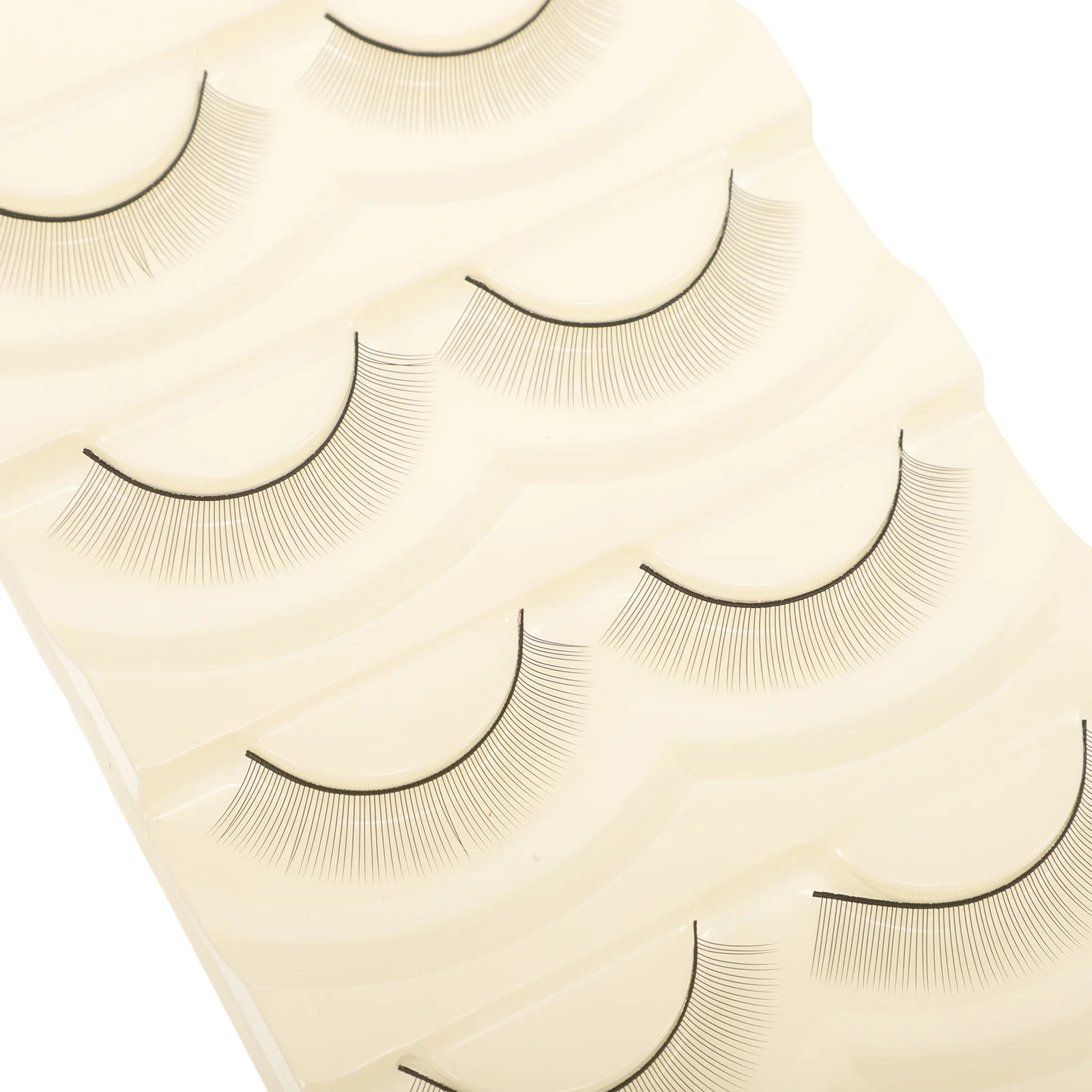 

5Pairs Eyelash Practice Strips Chemical Fiber Training Lashes for Beginners Self Adhesive Lash Mannequin Head Extension